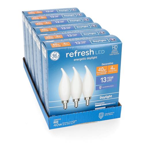 Wholesale GE REVEAL 3PK 5=60W CA11 LED FROSTED DIMMABLE BULBS CANDELABRA BASE