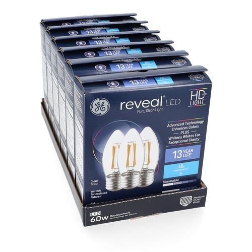 Wholesale GE REVEAL 3PK 5=60W B11 LED BULBS E26 MEDIUM BASE
