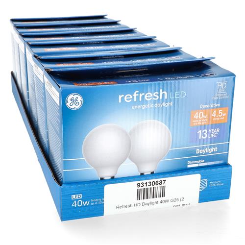 Wholesale GE REFRESH 2PK 4.5=40W LED G25 BULBS DIMMABLE ENTERGETIC DAYLIGHT