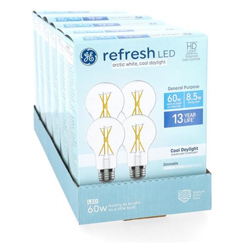 Wholesale GE REFRESH 4PK 8.5=60W LED A19 LED BULBS DIMMABLE COOL DAYLIGHT