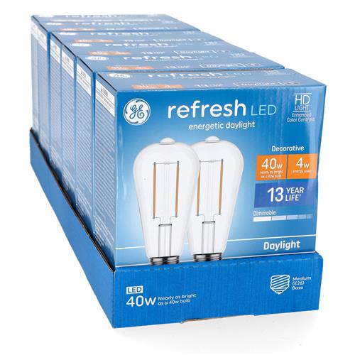 Wholesale GE REFRESH 2PK 4=40W ST19 LED BULBS DIMMABLE ENTERGETIC DAYLIGHT