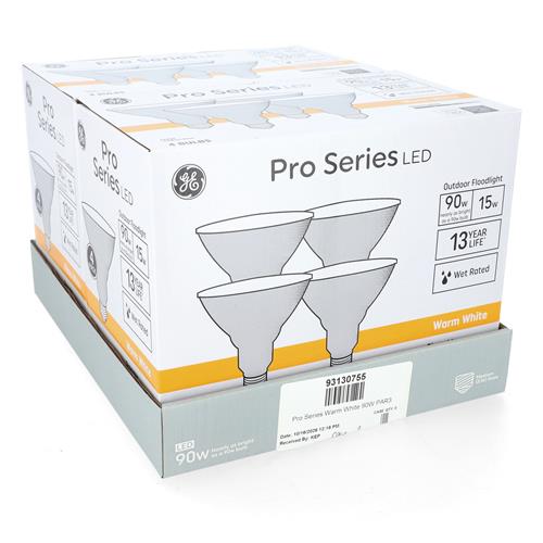 Wholesale GE PRO SERIES 4PK 15=90W WET RATED PAR 38 OUTDOOR FLOODLIGHT DIMMABLE WARM WHITE