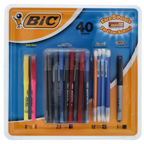 Wholesale ZBIC 40CT PEN, PENCIL & HIGHLIGHTER SET GLW