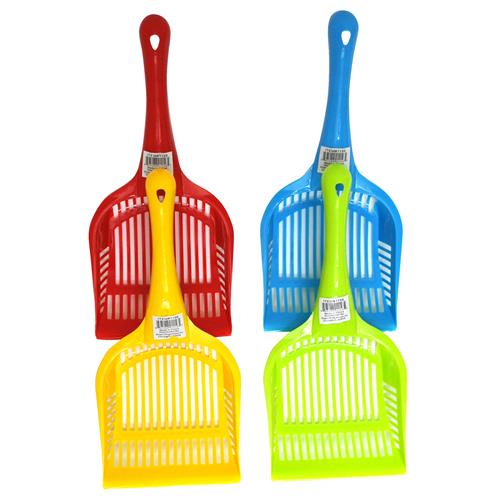 Wholesale Plastic Slotted Litter Scoop 13""""x6"""" Assorted Col
