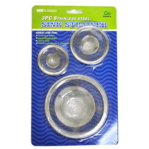 Wholesale Sink Strainers Stainless Assorted 3 Pieces GLW