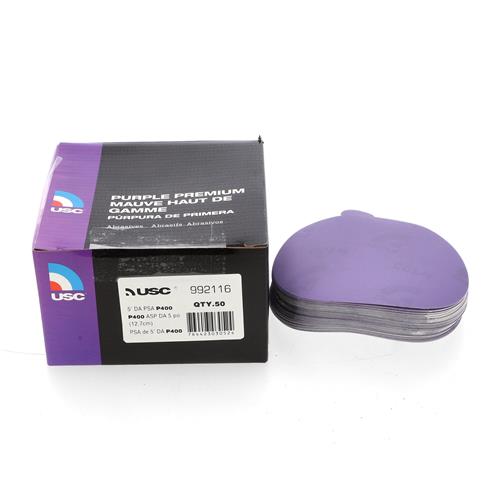 Wholesale USC 50pc PURPLE PREM 400 GRIT 6" DA SANDPAPER PSA PEEL & STICK BACK
