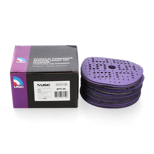 Wholesale USC 50pc PURPLE PREM 80 GRIT 6" DA SANDPAPER PSA PEEL & STICK BACK