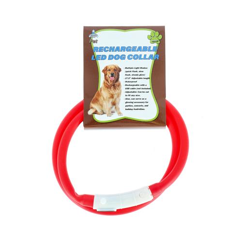 Wholesale GLS PET RED RECHARGEABLE LED DOG COLLAR WATERPROOF
