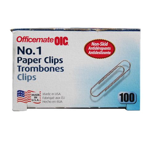 Wholesale OFFICEMATE 100ct #1 PAPER CLIPS NON SKID in BOX