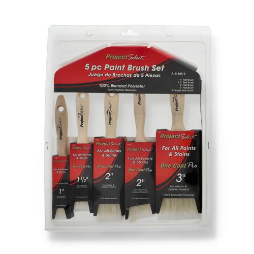 Wholesale Z5pc WOOD HANDLE PAINT BRUSH SET ONE COAT PRO GLW