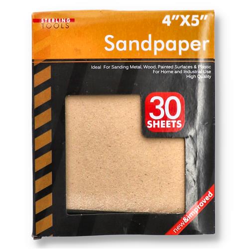 Wholesale 4x5" SANDPAPER - 30 SHEET ASSORTMENT