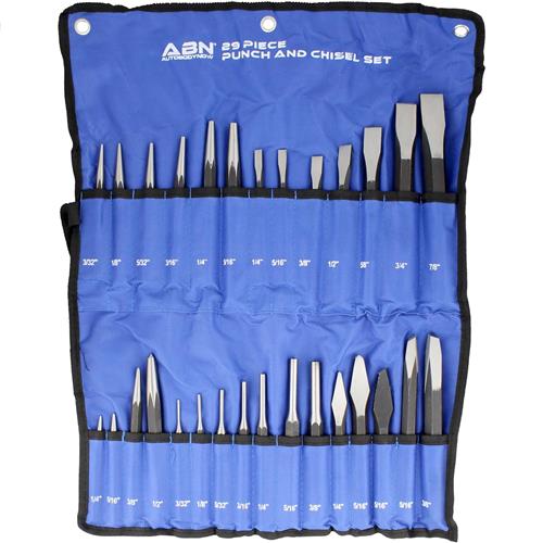 Wholesale ABN 29PC PUNCH & CHISEL SET IN CANVAS POUCH