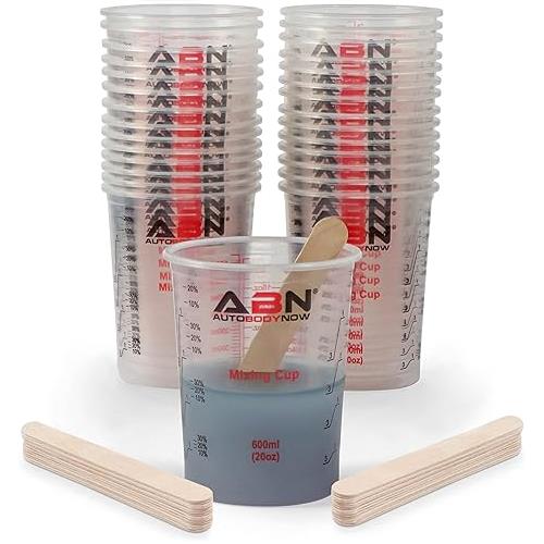Wholesale ABN 25CT 20OZ FLEXIBLE PLASTIC MIXING CUP & STICKS