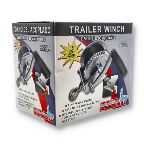 Wholesale AMERICAN POWER PULL 2x30' STRAP TRAILER WINCH 1500LB -NO BIG BOX STORES