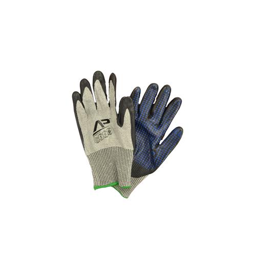 Wholesale zCut Glove Tool Grabber XL ANSI 5 Blk Polymer Palm Coat W Blu Ntrl Grip Dots