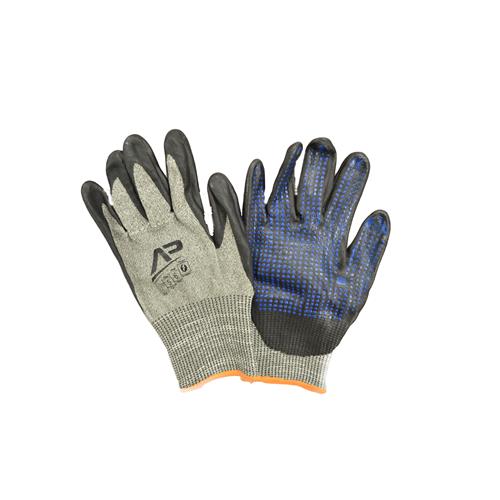Wholesale ZCut Glove Tool Grabber 2XL ANSI 5 Blk Polymer Palm Coat W Blu Ntrl Grip Dots