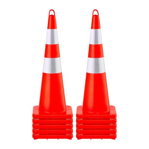 Wholesale VEVOR 10PC 28'' PVC TRAFFIC CONE WITH REFLECTIVE COLLRS & WEIGHTED BASE