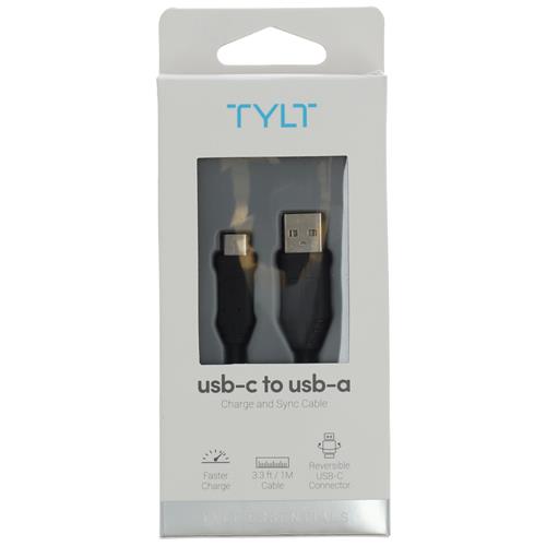 Wholesale Z3.3' USB-C TO USB-A CHARGE & SYNC CABLE BLACK