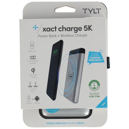 Wholesale XACT CHARGE 5K POWER BANK & WIRELESS QI CHARGER DUAL USB PORTS