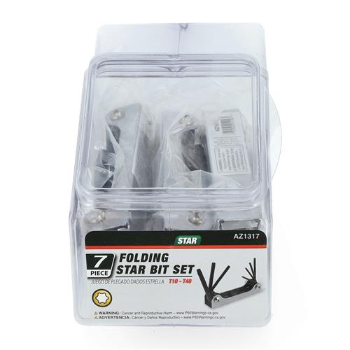 Wholesale PERFORMANCE TOOL 7PC FOLDING STAR BIT SET -NO ADVERTISING OR INTERNET SALES
