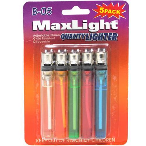 Wholesale 5pk Maxlight Quality Disposable Lighters