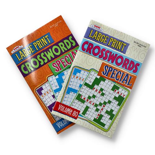 Wholesale 96 PAGE LARGE PRINT CROSSWORD PUZZLE BOOKS 2 TITLES