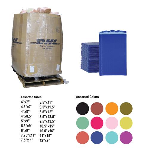 Wholesale 312 PACKS 239 LBS OF ASSORTED BUBBLE MAILERS IN GAYLORD