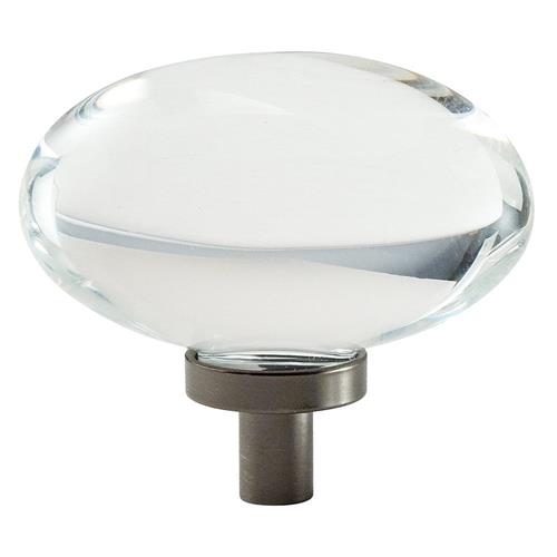 Wholesale 1-3/4'' CABINET KNOB CLEAR-GUNMETAL GLACIO #36651