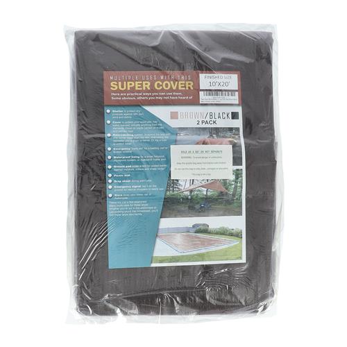 Wholesale 2PK TARP 10X20 BROWN/BLACK 400FT² 10 MIL