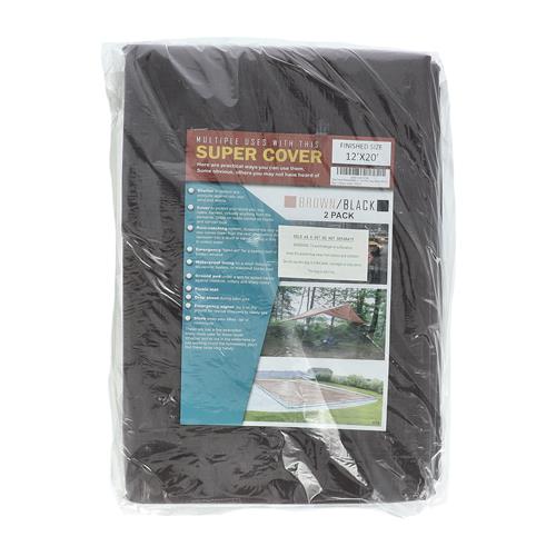 Wholesale 2PK TARP 12X20 BROWN/BLACK 480FT² 10 MIL