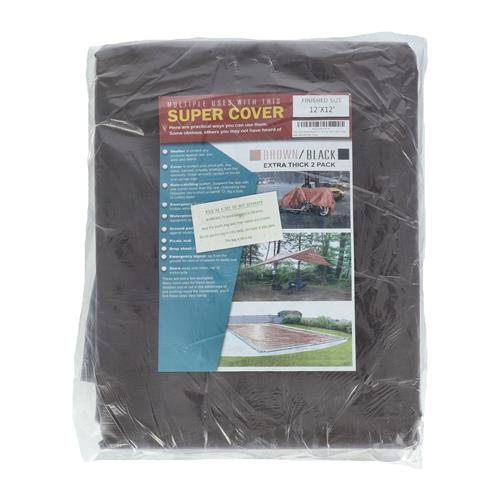 Wholesale 2PK TARP 12X12 BROWN/BLACK 288FT² 20 MIL