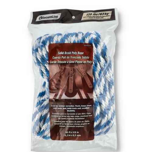 Wholesale 50'X3/8'' SOLD BRAID POLY ROPE 139LB WLL