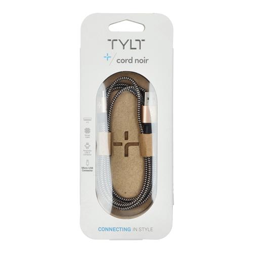 Wholesale 4' CORD NOIR USB-C TO USB-A DATA WOVEN CABLE ROSE GOLD ENG/FR