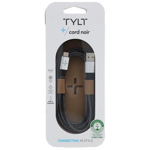 Wholesale 4' CORD NOIR USB-C TO USB-A DATA WOVEN CABLE SILVER ENG/FR
