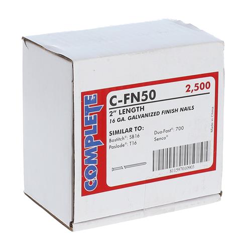 Wholesale COMPLETE 2500CT FINISHING NAILS 2'' 16 GAUGE GALVANIZED