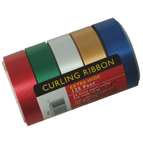 Wholesale Christmas Ribbon Spool 5 Colors 3/4"""" x 125' Poly
