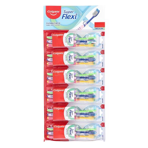 Wholesale COLGATE SUPER FLEXI 3PACK TOOTHBRUSH MED - GREAT VALUE  12 PER CASE