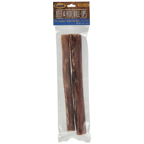 Wholesale 2PK 10'' BEEF & HIDE ROLL UPS -GRASS FED BEEF