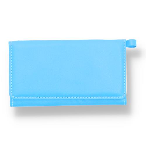 Wholesale WRIST WALLET -BLUE SYNTHETIC LEATHER