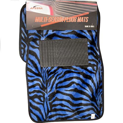 Wholesale Carpet Car Mats 4 pc. Blue Zebra