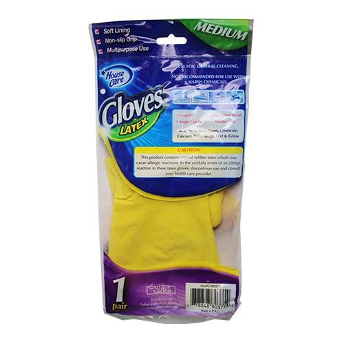 Wholesale LATEX HOUSEHOLD GLOVES MED YELLOW PAIR