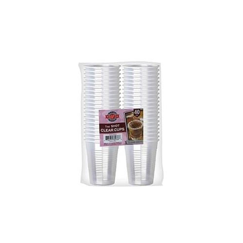 Wholesale 40CT 1OZ CLEAR PLASTIC SHOT CUPS