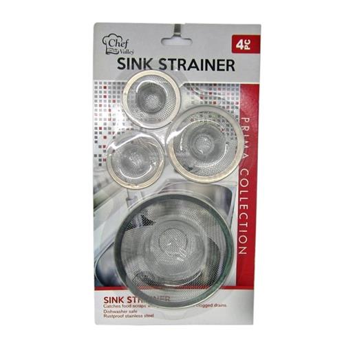 Wholesale 4PK STAINLESS SINK STRAINER SET