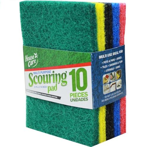Wholesale 10PK MULTICOLORED SCOURING PADS
