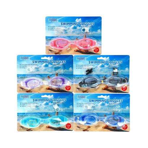 Wholesale UNISEX-ADULT SWIM GOGGLE 3PCS SET