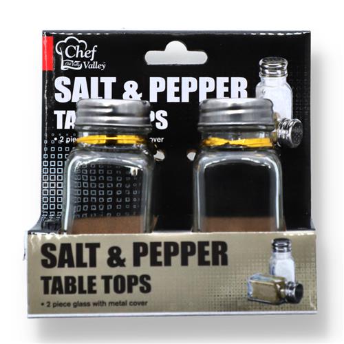 Wholesale 2pc GLASS SALT & PEPPER SHAKERS