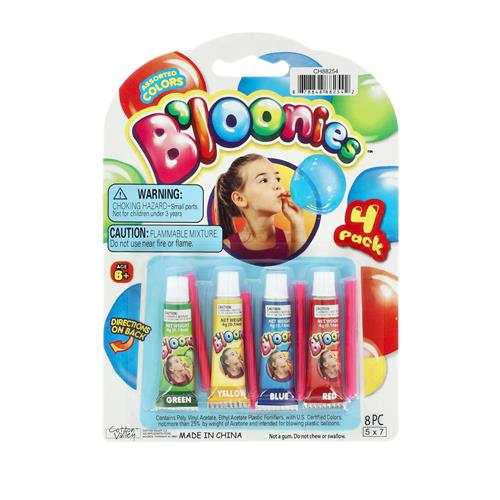 Wholesale 4 TUBES ASSORTED COLORS BLOW PLASTIC BALLOONS