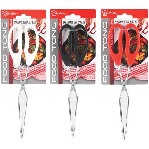 Wholesale 10'' STAINLESS FOOD TONGS WITH PLASTIC HANDLES