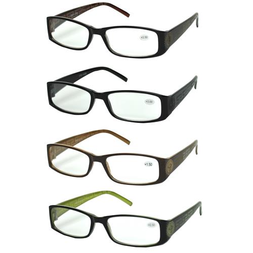 Wholesale Cheetah Reading Glasses Laser Etched Temple Assort
