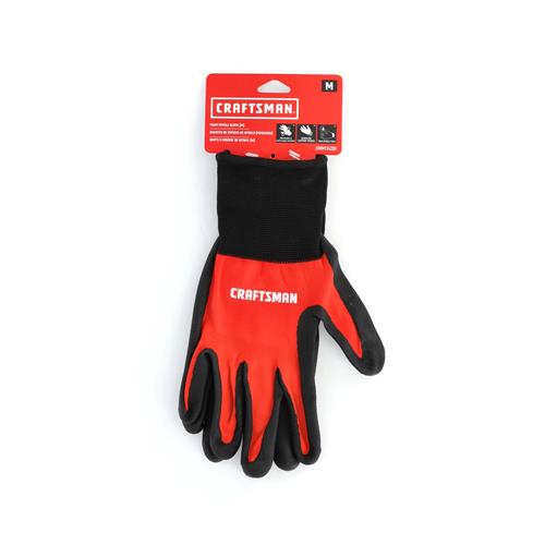 Wholesale CRAFTSMAN RED NYLON UTILITY GLOVES NITRILE DIP PALM MEDIUM